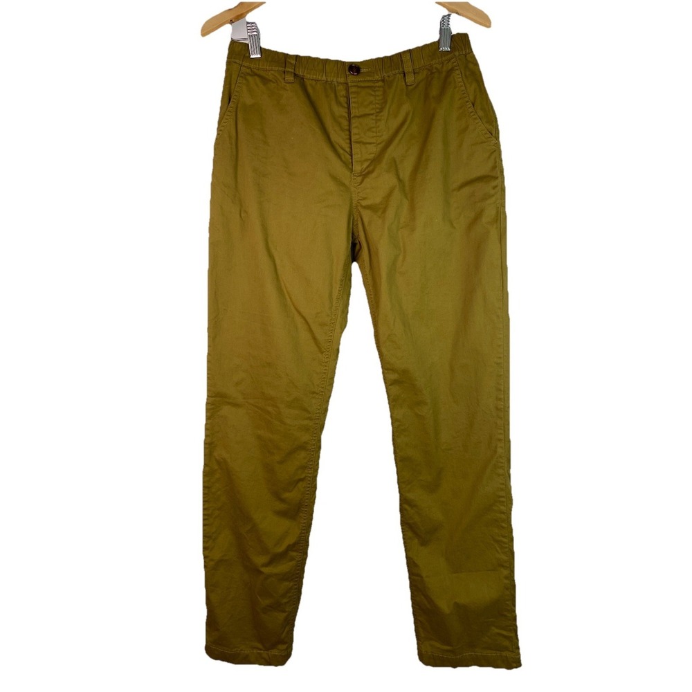 WOOF Men's 28 Brown Elastic Waist Mesh Lined Button Fly Straight Leg Pants